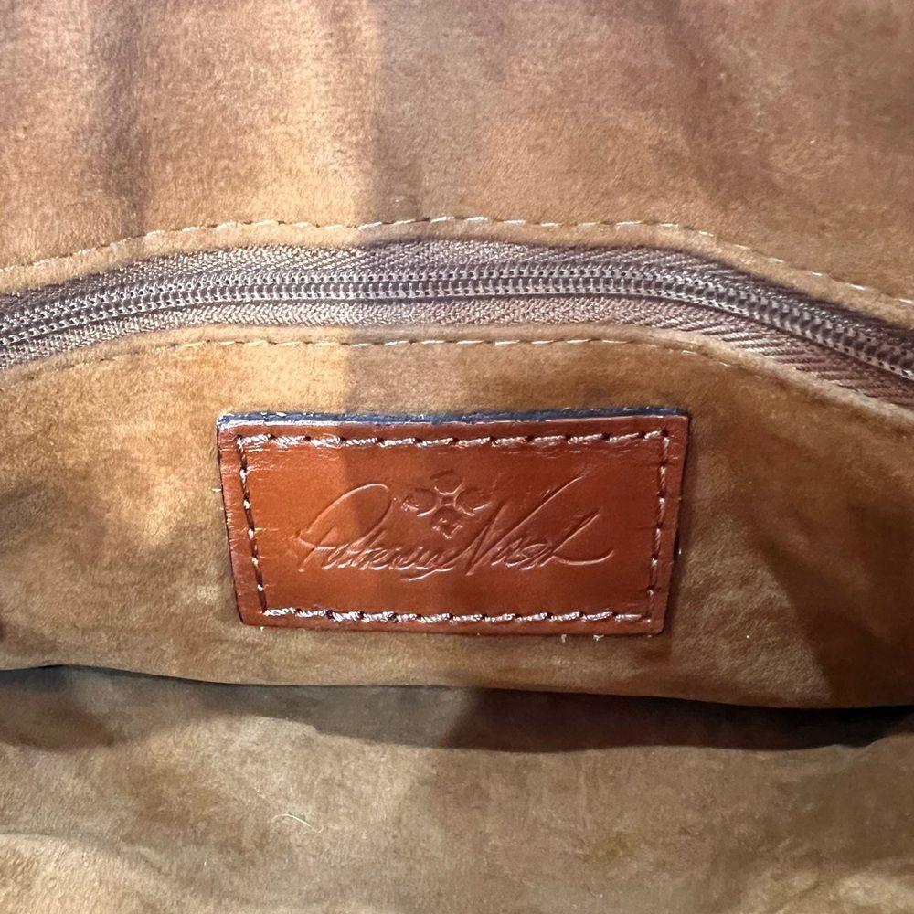 Patricia Nash Heritage Chambery Veg Tan Leather Crossbody Handbag Chain Strap - Picture 13 of 15